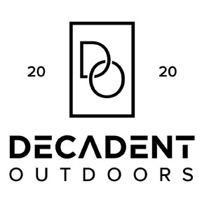 Official brand logo for Decadent Outdoors, specializing in luxury outdoor living design and custom shade installations.