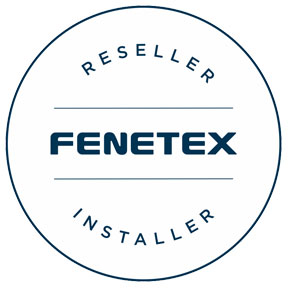 Option 1 (Brand Authority): "Official Fenetex Reseller and Installer logo, representing Decadent Outdoors as a certified provider of high-performance retractable weather and insect screens.