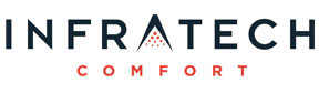 Official logo for Infratech Comfort, specializing in high-end electric infrared outdoor heaters for luxury patios and pergolas, featured by Decadent Outdoors.