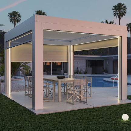 StruXure lighting and screens for your pergola